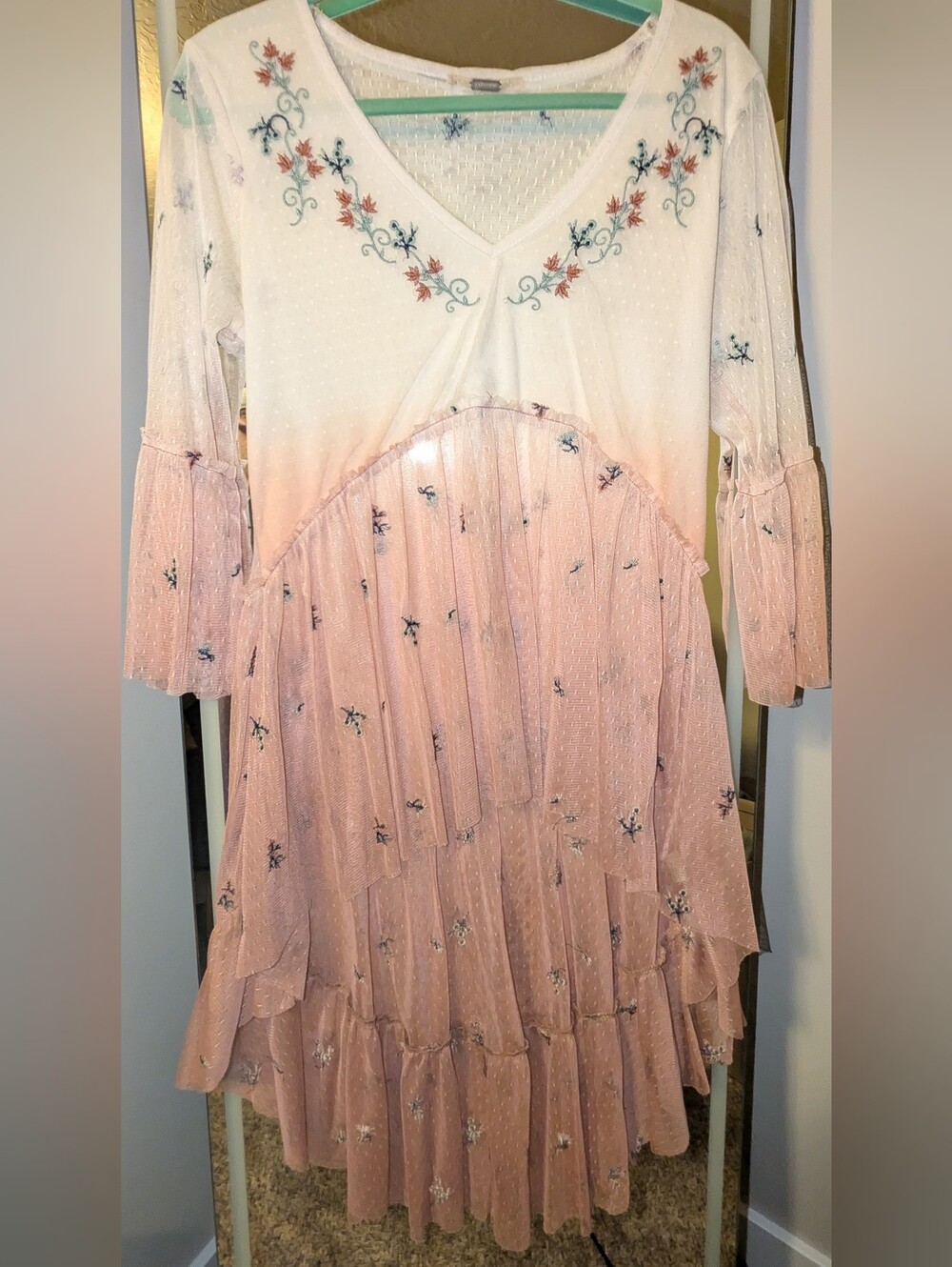 Pink Floral Tiered Shirt
